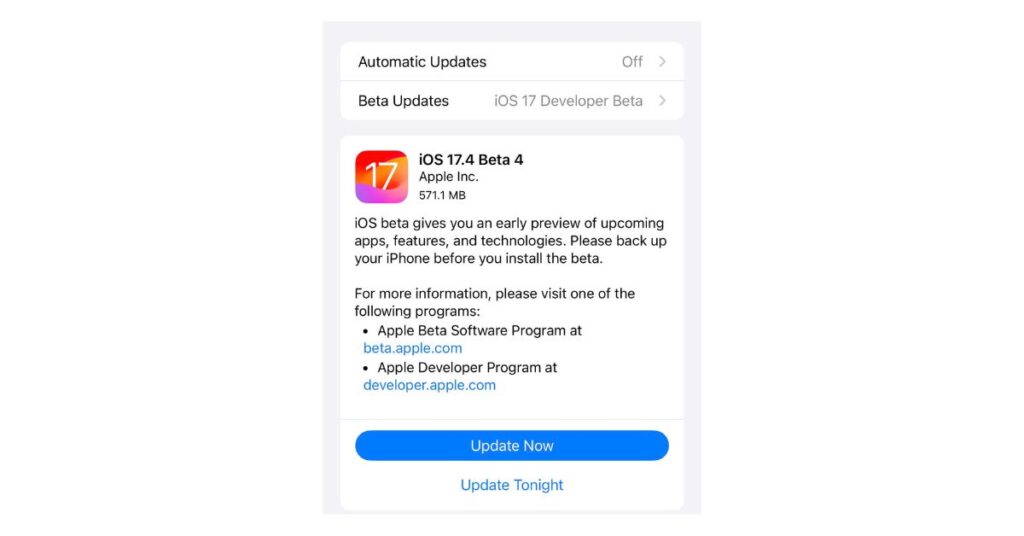 iOS 17.4 Beta 4